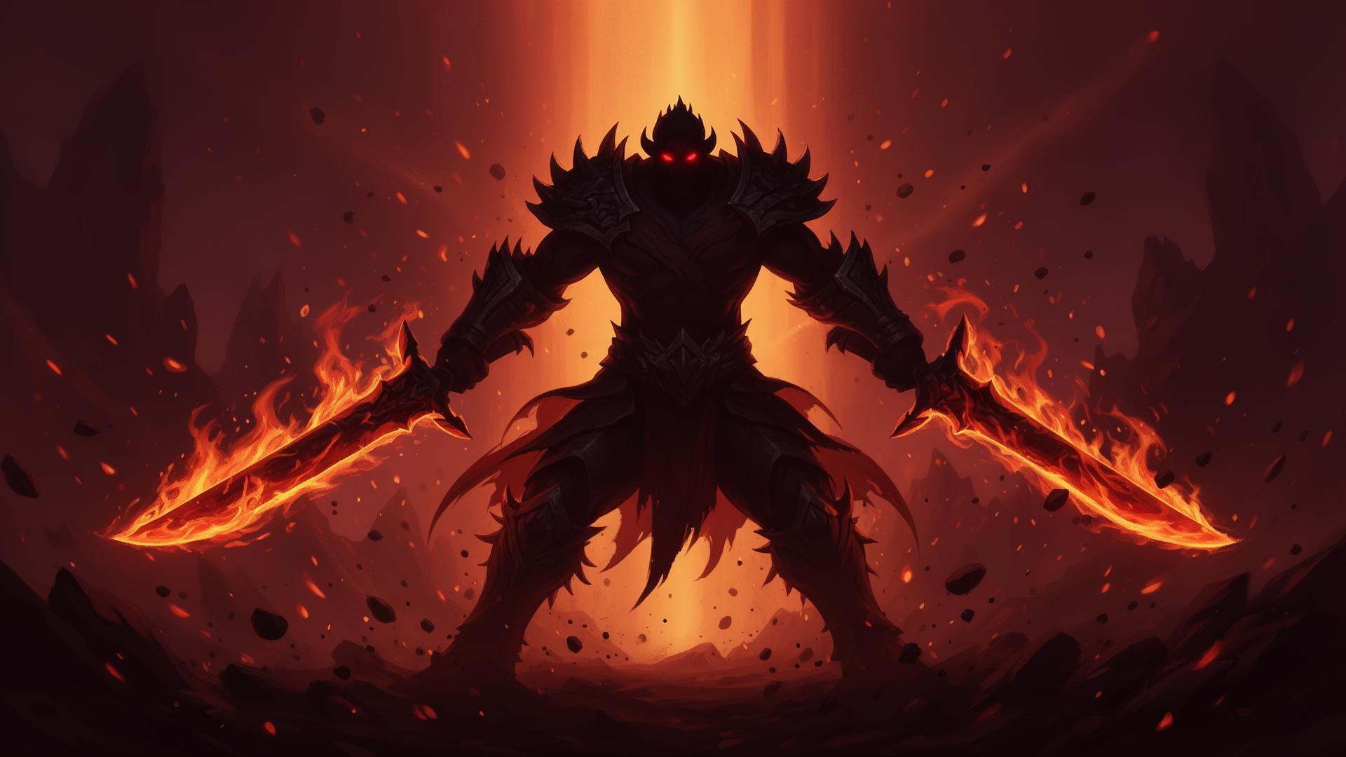 Berserk warrior wreathed in fire